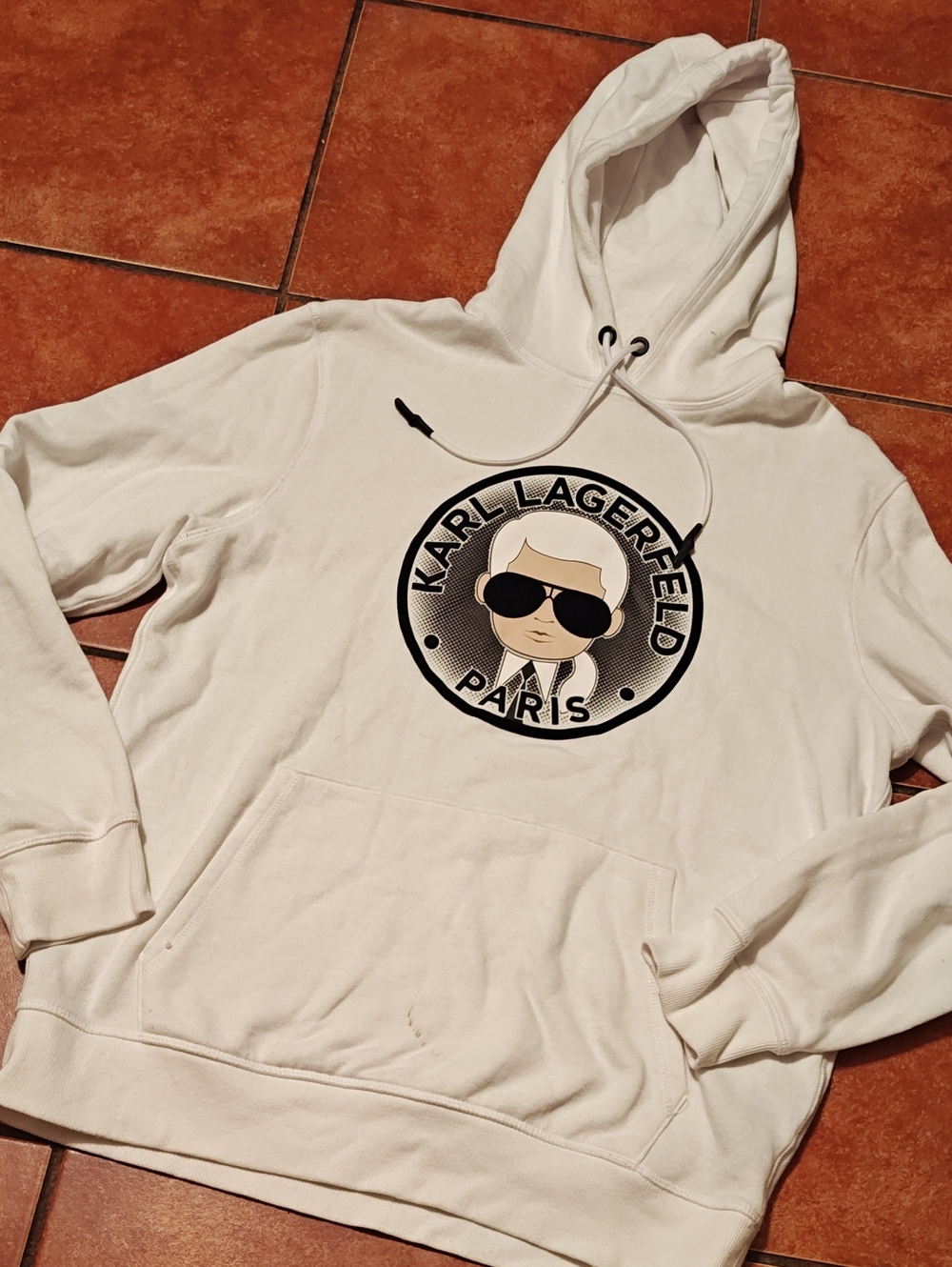 Karl Lagerfeld White Hoodie with Character Logo